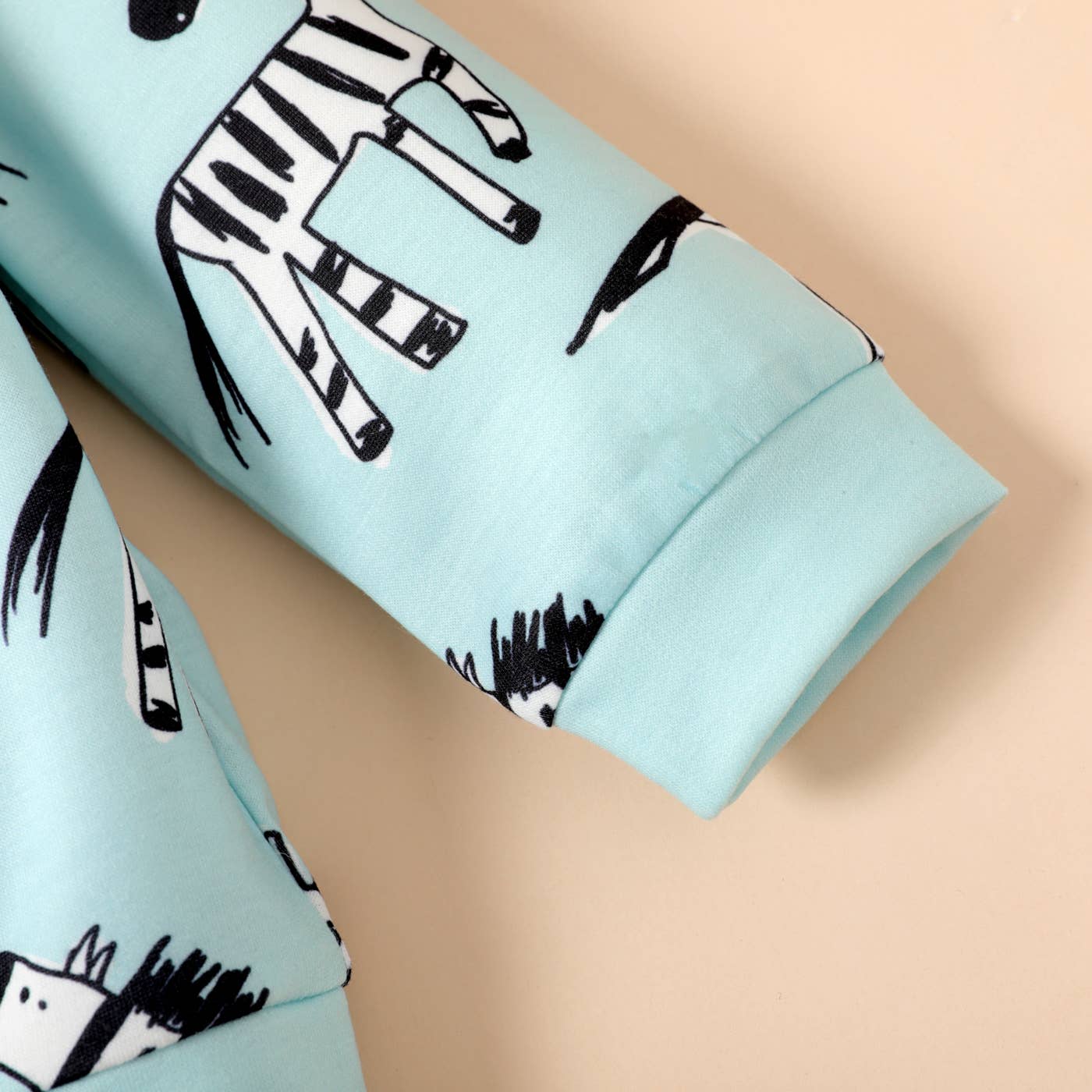 Baby Girl TurquoisePink All Over Animal Print Sweatshirt: Turquoise / 9-12 Months