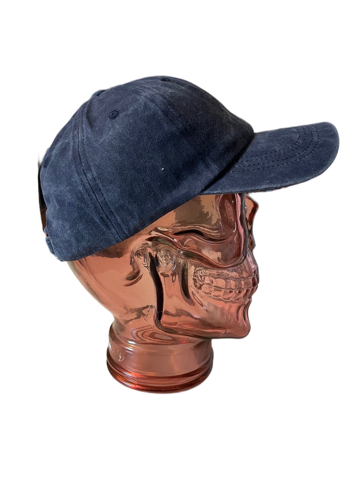 Unisex Navy Blue Acid Wash Baseball Cap