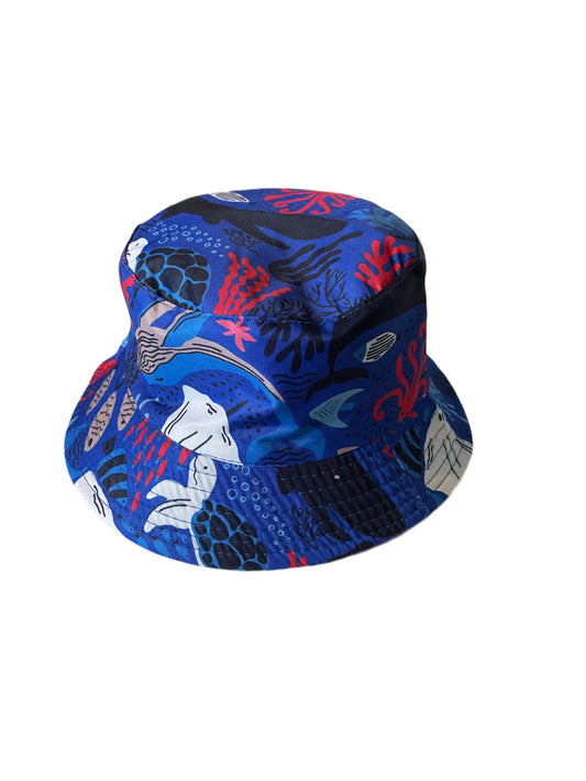 Kids Blue And Red Reversible Bucket Hat