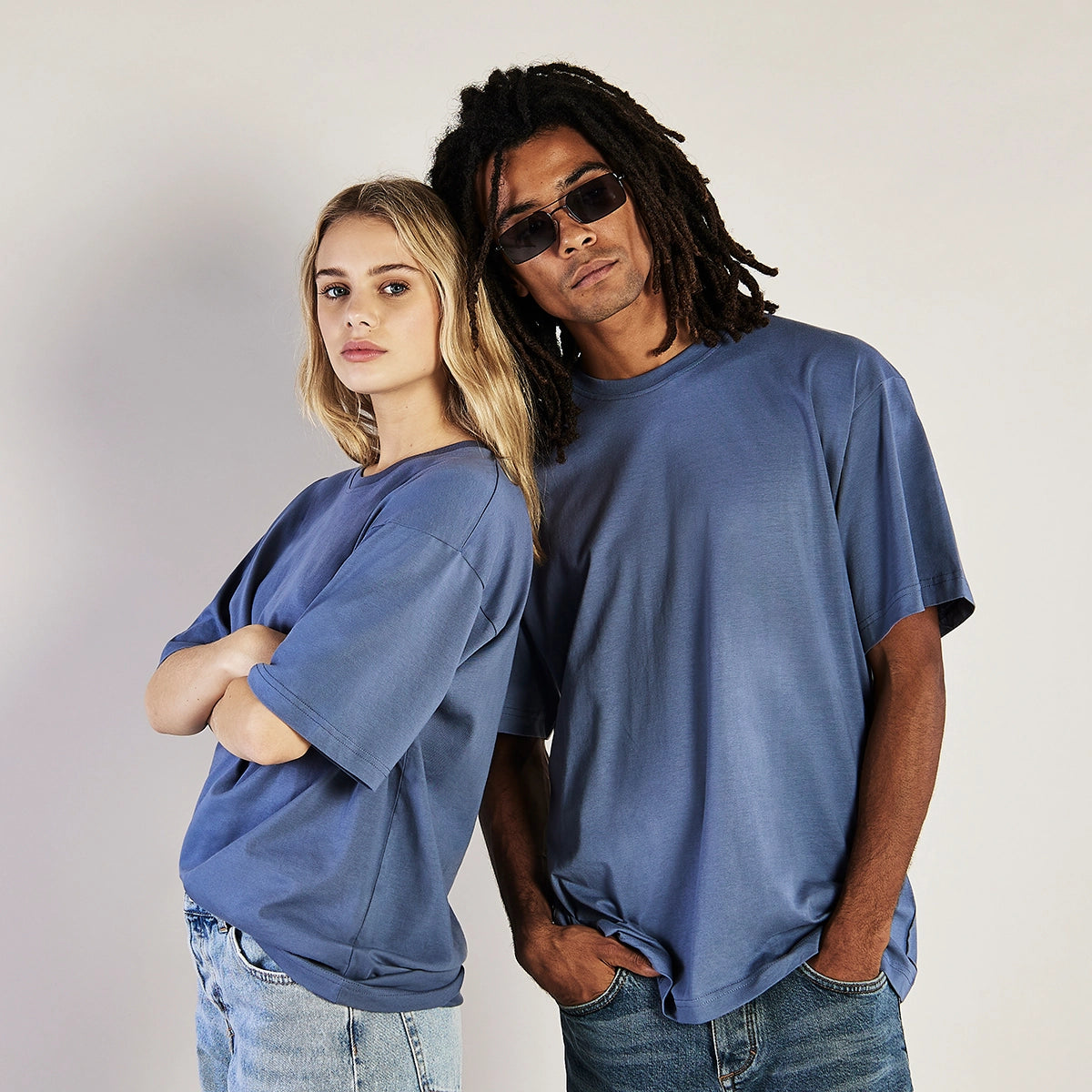 Unisex Threads For All Oversized Storm Blue Tee