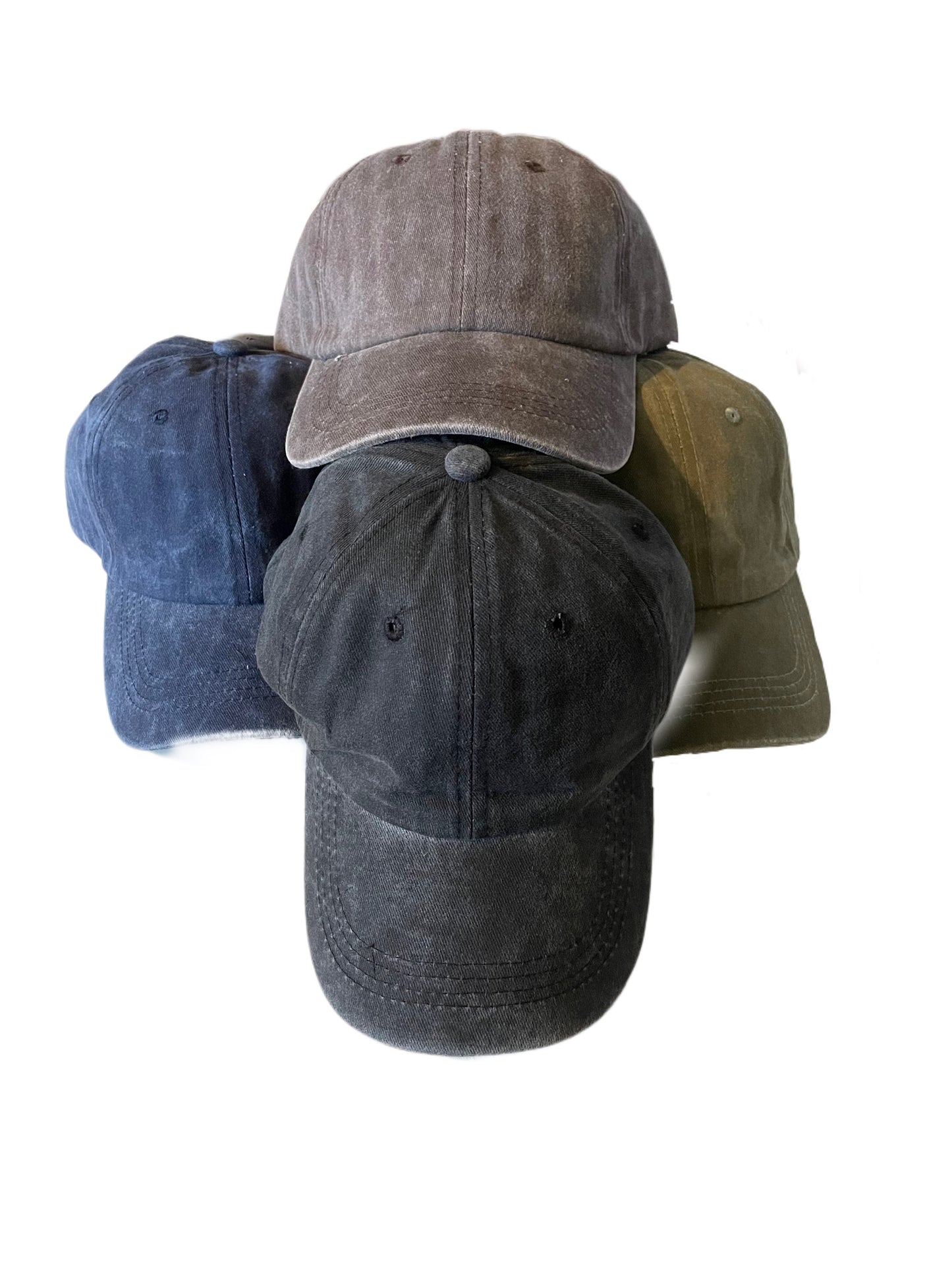 Unisex Black Acid Wash Baseball Cap