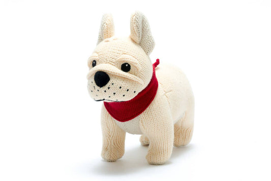 Knitted French Bulldog Rattle