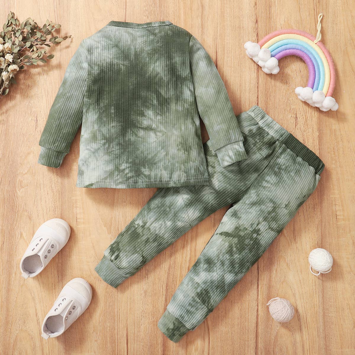 2-piece Toddler Tie Dye Set: Green / 3 Years