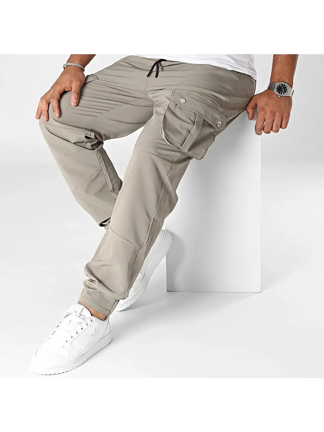 Unisex Black Industry Khaki Cargo Pants