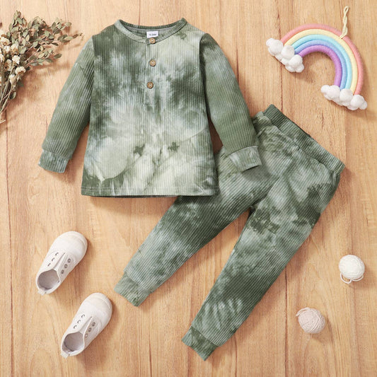 2-piece Toddler Tie Dye Set: Green / 3-4 Years