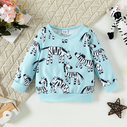 Zebra Print Sweatshirt / 6-9 Months