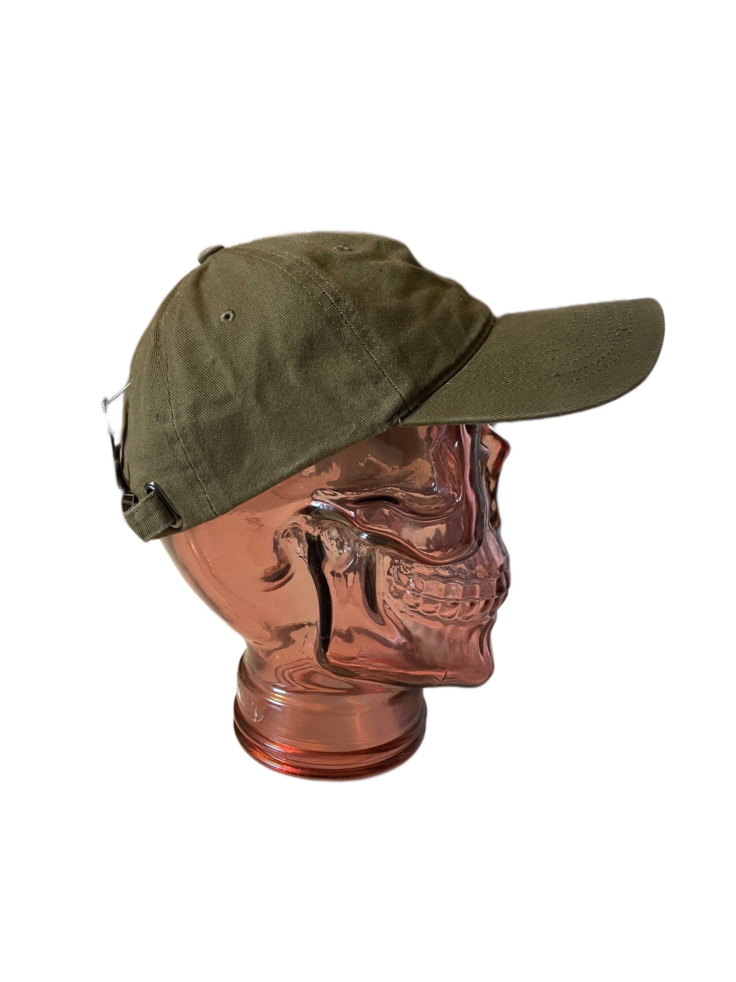 Unisex Stone Washed Baseball Cap Olive Green