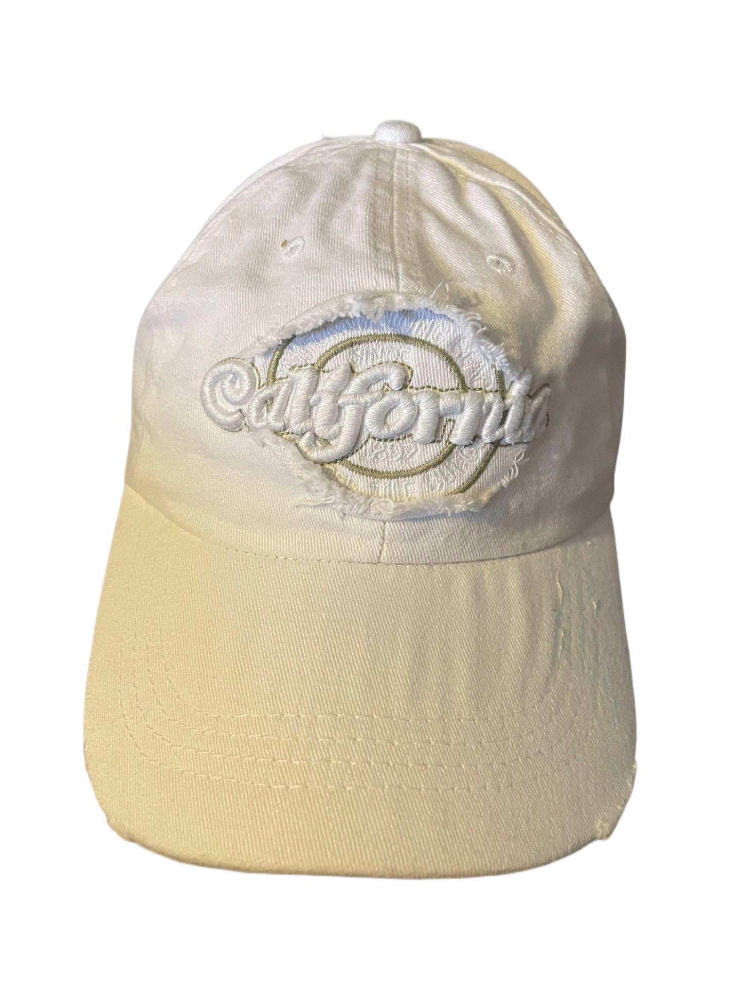 Vintage/Worn Effect Baseball Cap White