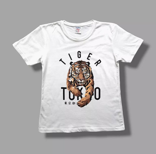 KIDS TIGER TEE WHITE