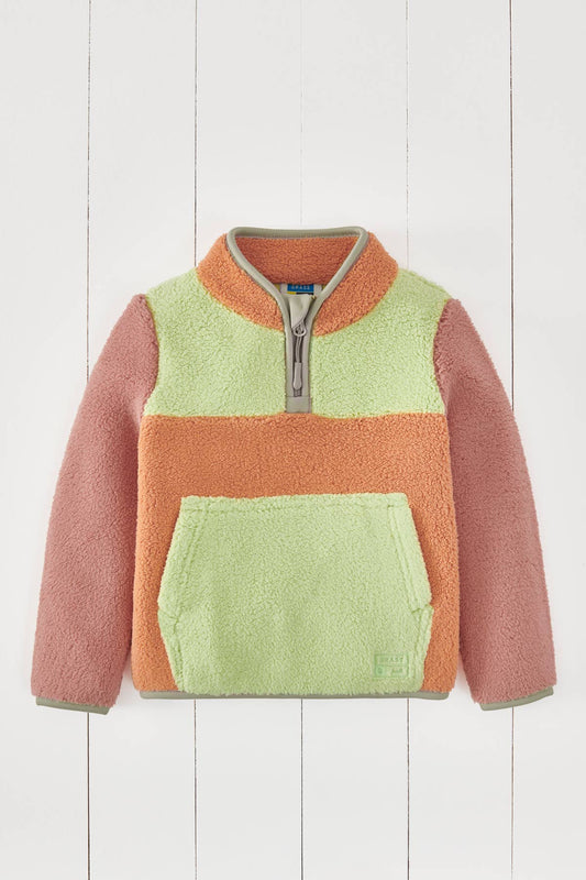 Kids 2-3 Years Orange Kids Borg 1/4 Zip Jumper