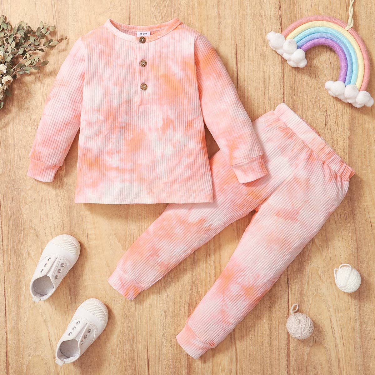 2-piece Toddler Tie Dye Set: Pink / 18-24 Months