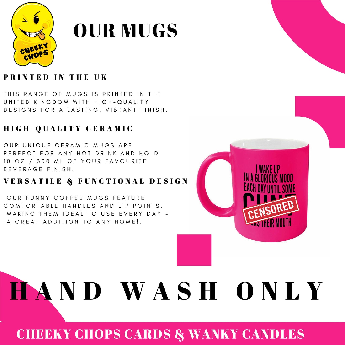 Rude Mug, Neon Pink -Badass Bitch fuel